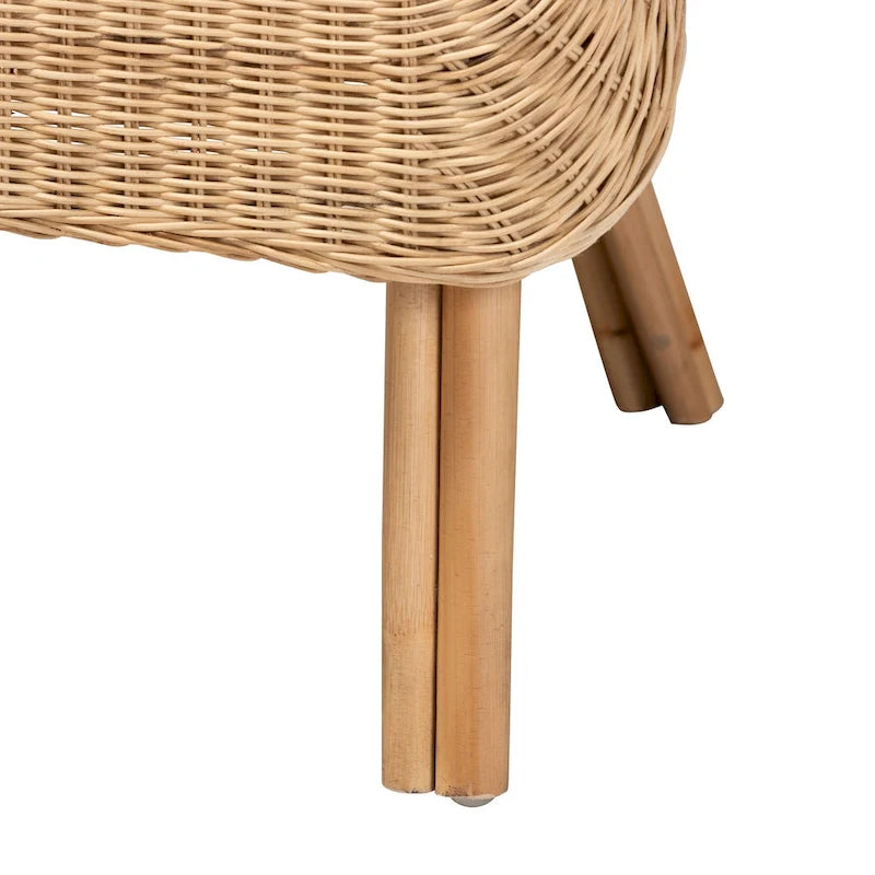 Fauteuil Putri moderne en rotin naturel, style bohème