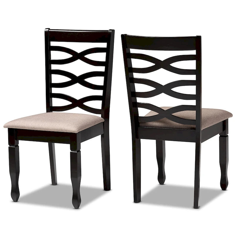 Lot de 2 chaises de salle à manger en bois Lanier (style moderne et contemporain)