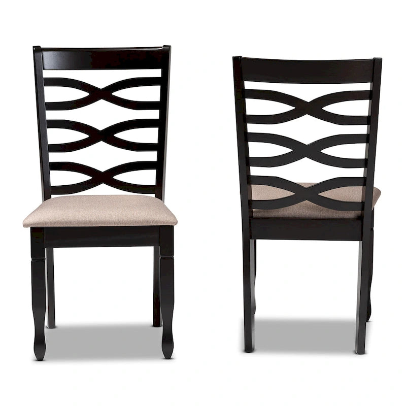 Lot de 2 chaises de salle à manger en bois Lanier (style moderne et contemporain)