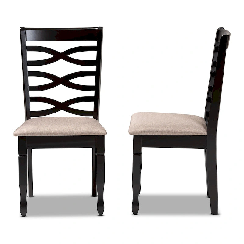 Lot de 2 chaises de salle à manger en bois Lanier (style moderne et contemporain)