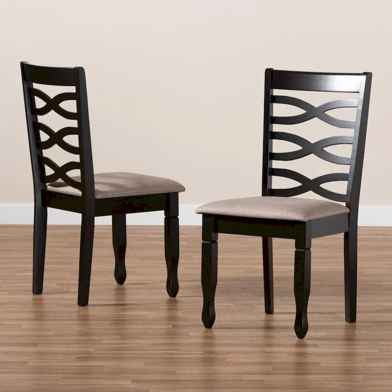 Lot de 2 chaises de salle à manger en bois Lanier (style moderne et contemporain)