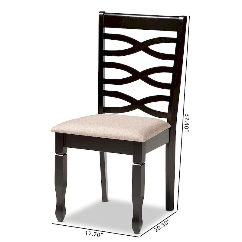 Lot de 2 chaises de salle à manger en bois Lanier (style moderne et contemporain)