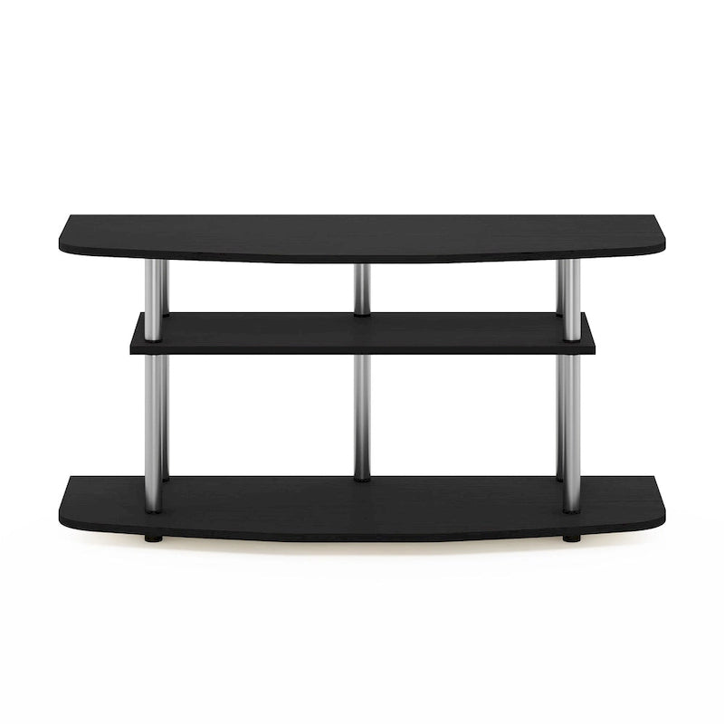 Meuble TV 3 niveaux Furinno Frans Turn-N-Tube pour TV jusqu'à 46 pouces, Chêne noir