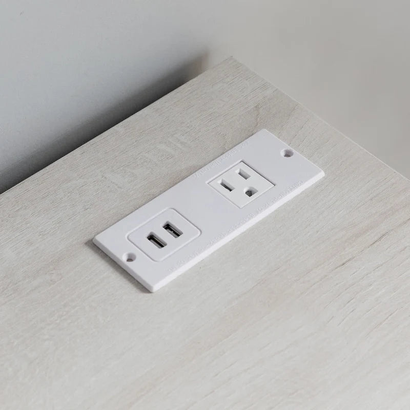 Meuble d'appoint pour imprimante avec 2 tiroirs, 79 cm, chêne blanc