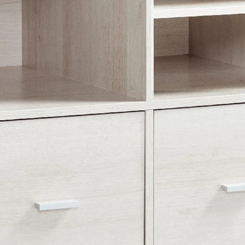 Meuble d'appoint pour imprimante avec 2 tiroirs, 79 cm, chêne blanc