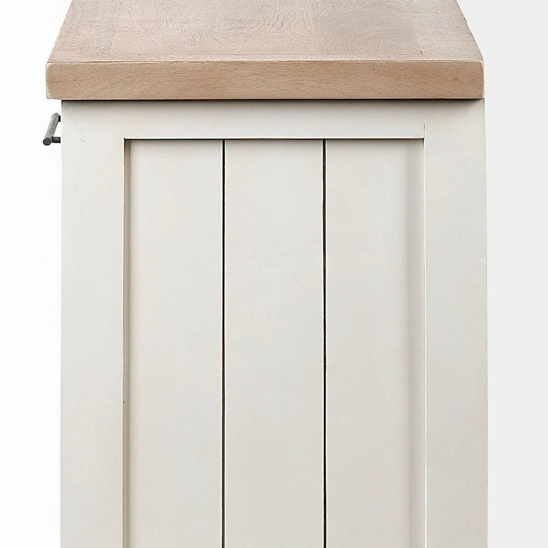 Buffet en bois massif brun clair et blanc Fairview III avec 4 portes de placard – 73 po L x 17 po P x 32 po H