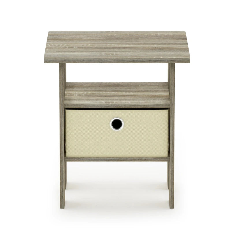 Table de chevet Furinno Andrey avec tiroir, Chêne Sonoma/Ivoire