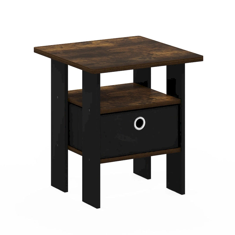 Table de chevet Furinno Andrey avec tiroir, Chêne Sonoma/Ivoire