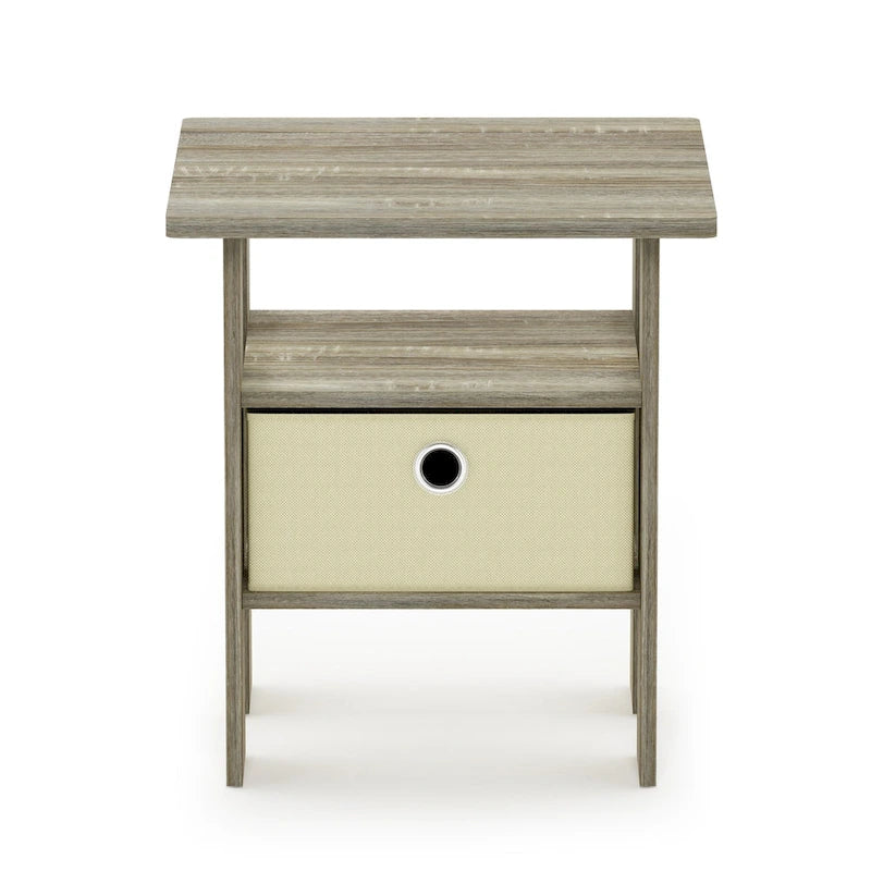 Table de chevet Furinno Andrey avec tiroir, Chêne Sonoma/Ivoire