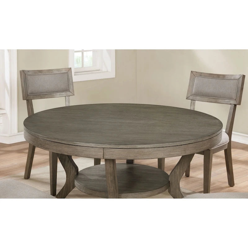 Table à manger ronde rustique en bois gris de 48 pouces Melody Fields de Furniture of America