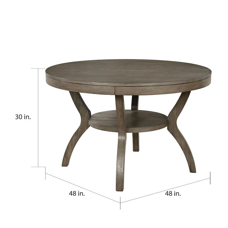 Table à manger ronde rustique en bois gris de 48 pouces Melody Fields de Furniture of America