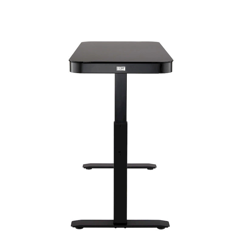 AIRLIFT Plateau de bureau électrique debout en verre trempé de 47,5 pouces, double port de charge USB 2,4 A, hauteur réglable jusqu'à 47,5 pouces de haut