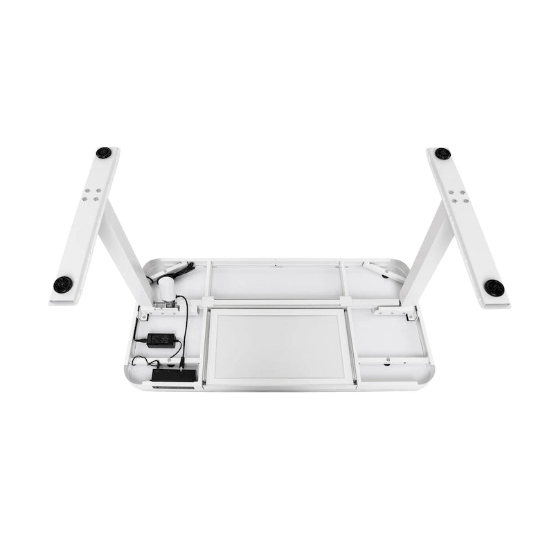 AIRLIFT Plateau de bureau électrique debout en verre trempé de 47,5 pouces, double port de charge USB 2,4 A, hauteur réglable jusqu'à 47,5 pouces de haut