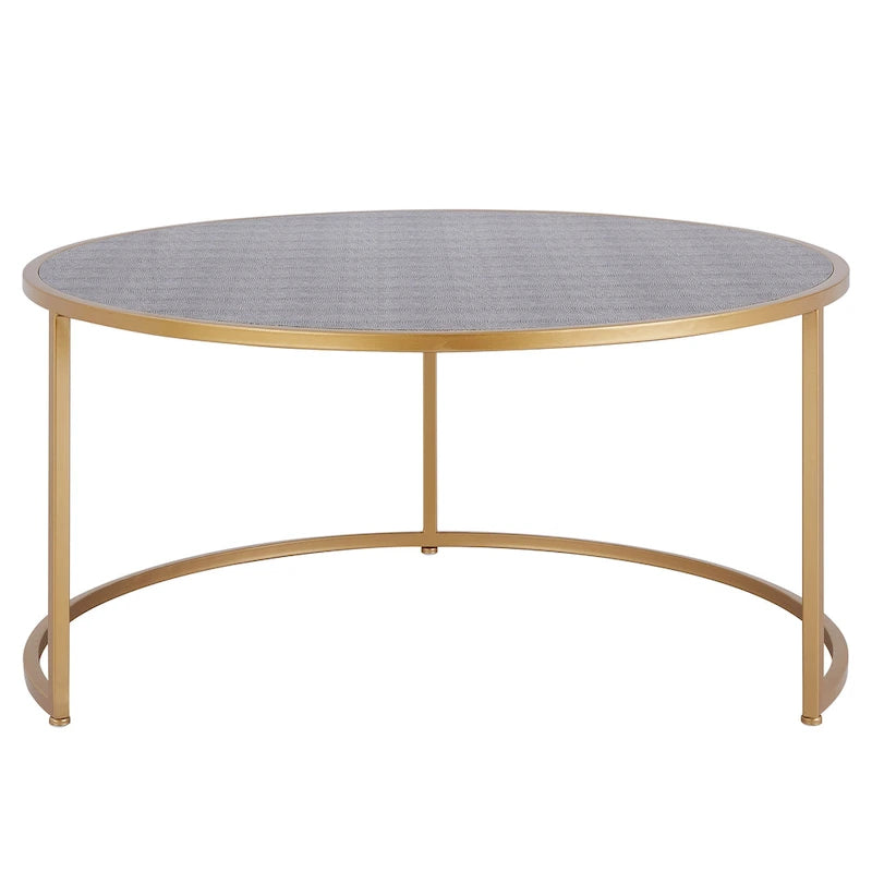 Tables basses gigognes Anza en simili galuchat, lot de 2