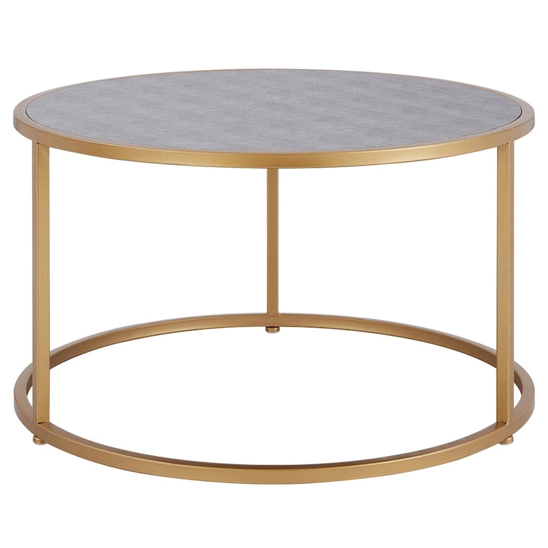 Tables basses gigognes Anza en simili galuchat, lot de 2