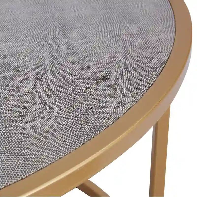 Tables basses gigognes Anza en simili galuchat, lot de 2