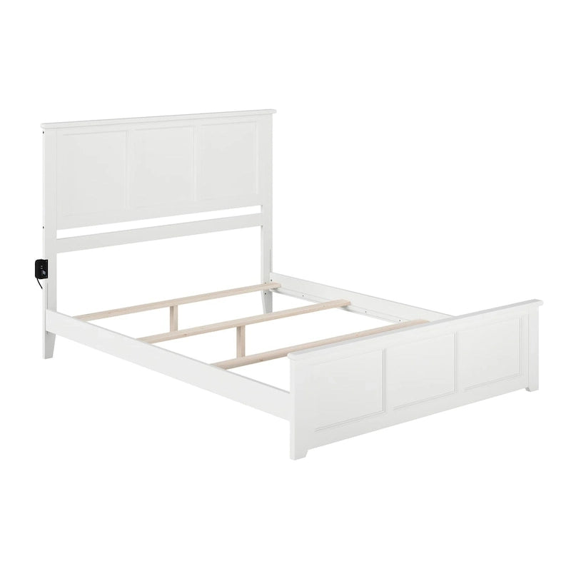 Cadre de lit Madison Queen Foundation avec pied de lit assorti, blanc