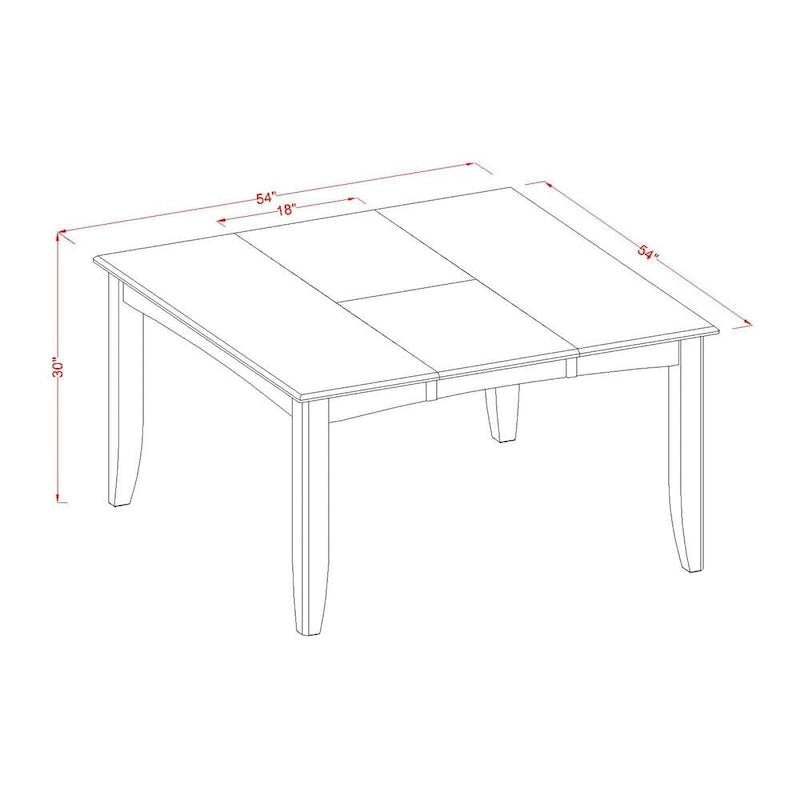 Ensemble de salle à manger East West Furniture, comprenant une table carrée en bois avec rallonge papillon et 8 chaises de salle à manger, Cappuccino.