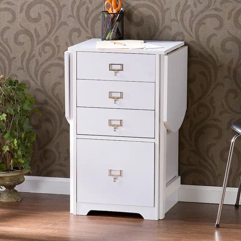 SEI Furniture London Bureau Organiseur et de Loisirs Créatifs Pliant Blanc