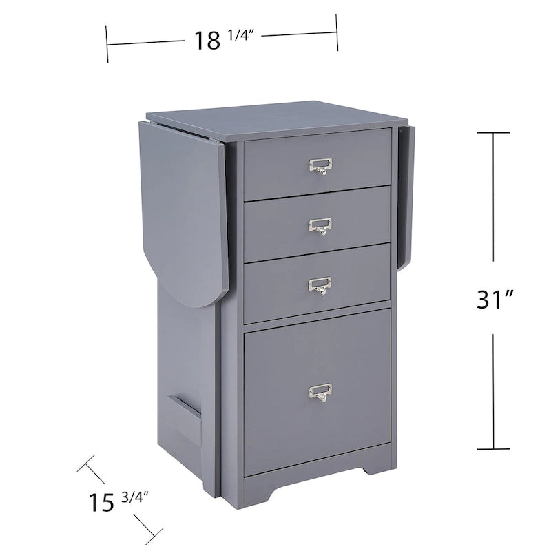 SEI Furniture London Bureau Organiseur et de Loisirs Créatifs Pliant Blanc