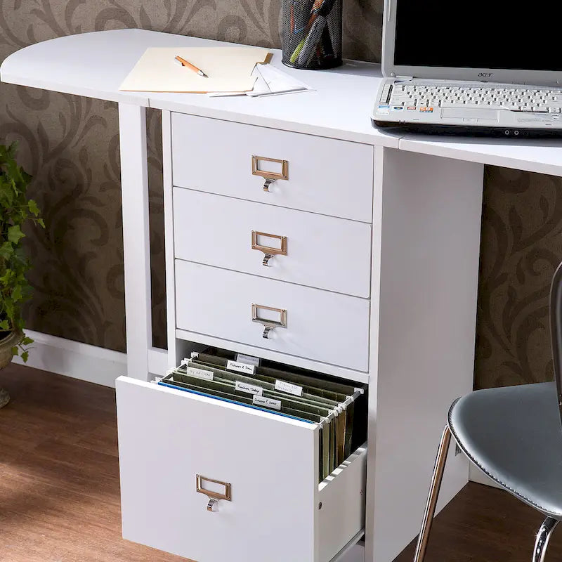 SEI Furniture London Bureau Organiseur et de Loisirs Créatifs Pliant Blanc