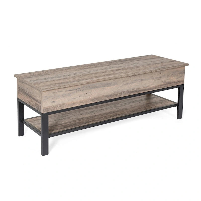Banc de rangement d'entrée de style ferme moderne avec étagère inférieure