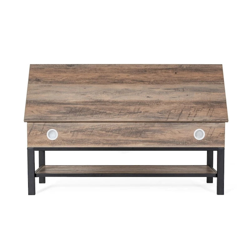 Banc de rangement d'entrée de style ferme moderne avec étagère inférieure