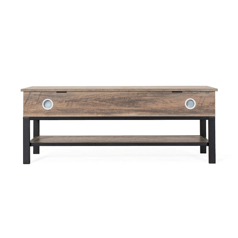 Banc de rangement d'entrée de style ferme moderne avec étagère inférieure