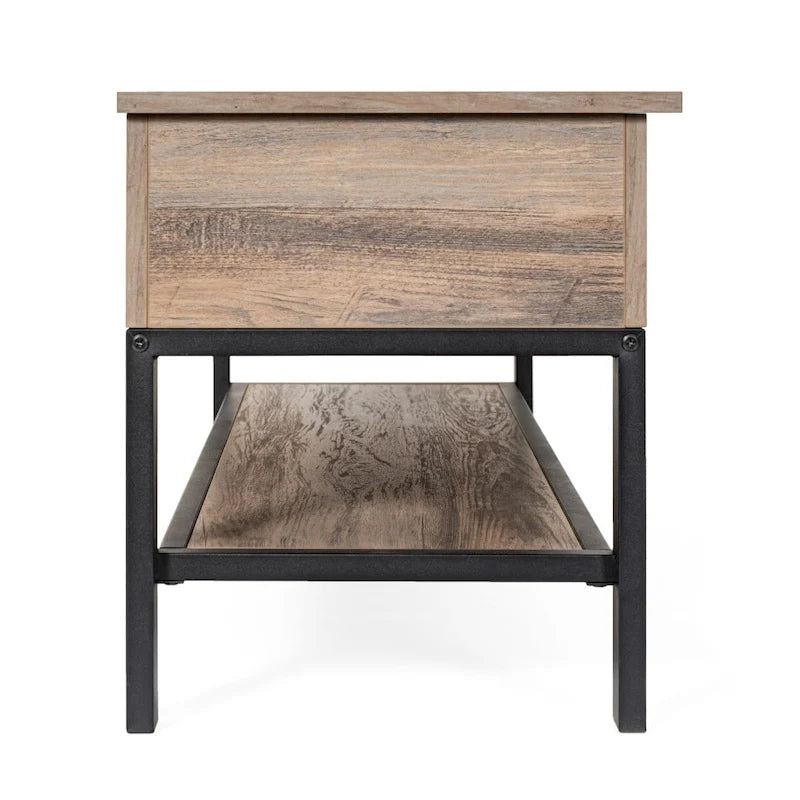 Banc de rangement d'entrée de style ferme moderne avec étagère inférieure
