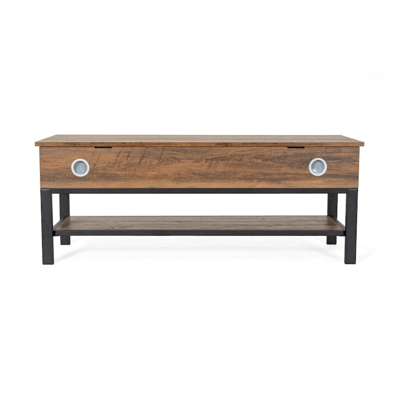 Banc de rangement d'entrée de style ferme moderne avec étagère inférieure