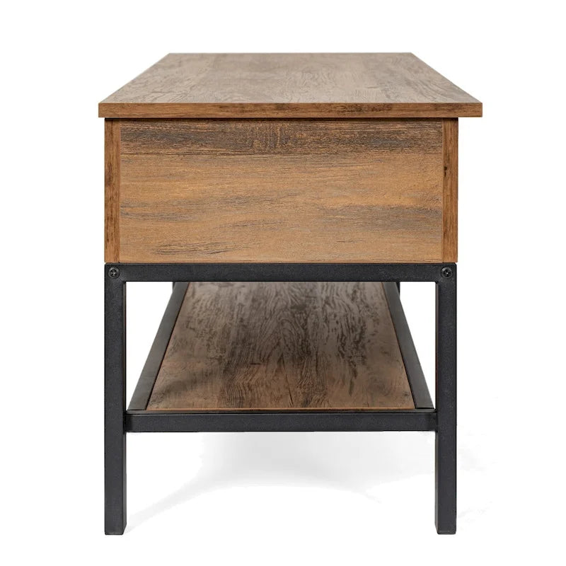 Banc de rangement d'entrée de style ferme moderne avec étagère inférieure