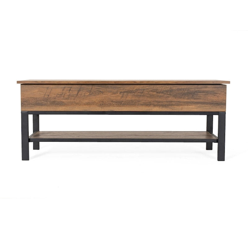 Banc de rangement d'entrée de style ferme moderne avec étagère inférieure