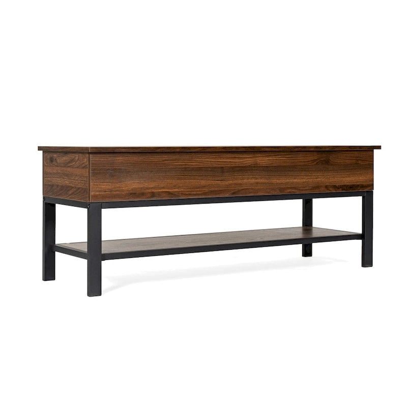 Banc de rangement d'entrée de style ferme moderne avec étagère inférieure