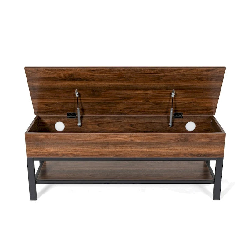 Banc de rangement d'entrée de style ferme moderne avec étagère inférieure