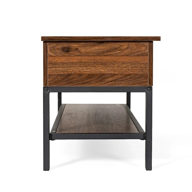 Banc de rangement d'entrée de style ferme moderne avec étagère inférieure