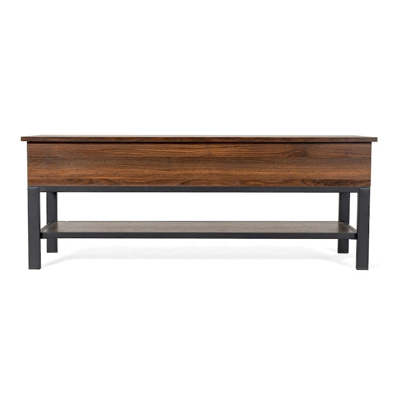 Banc de rangement d'entrée de style ferme moderne avec étagère inférieure