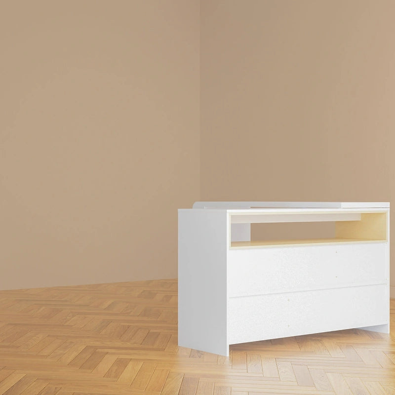 Coiffeuse Blanche Meuble Multifonctionnel Bureau à Domicile Rotatif d'Angle