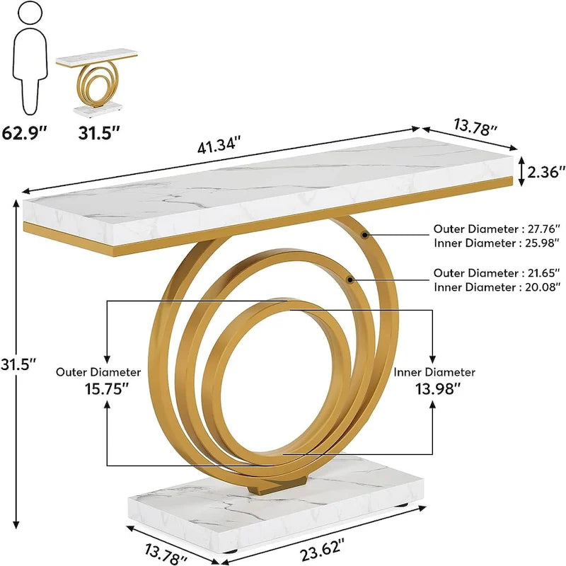Console de 41 pouces pour entrée, table d'appoint pour salon ou vestibule