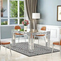 Table à manger rectangulaire avec plateau à effet diamant