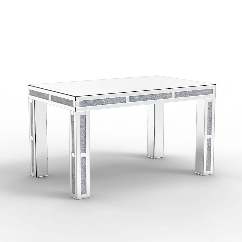 Table à manger rectangulaire avec plateau à effet diamant