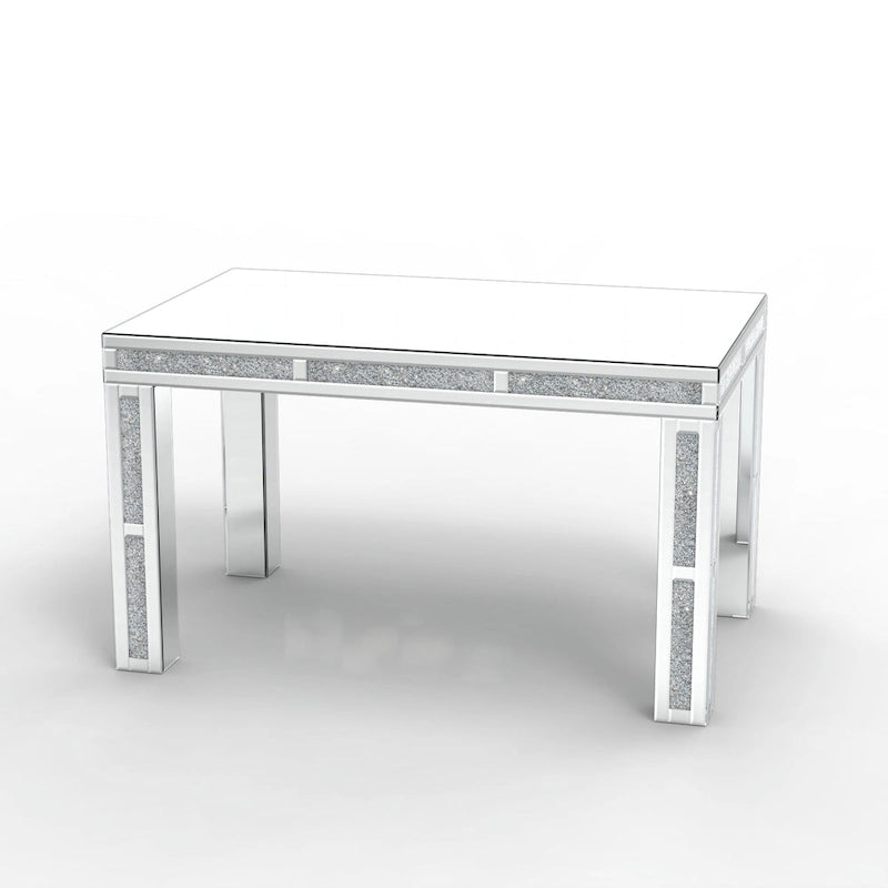 Table à manger rectangulaire avec plateau à effet diamant