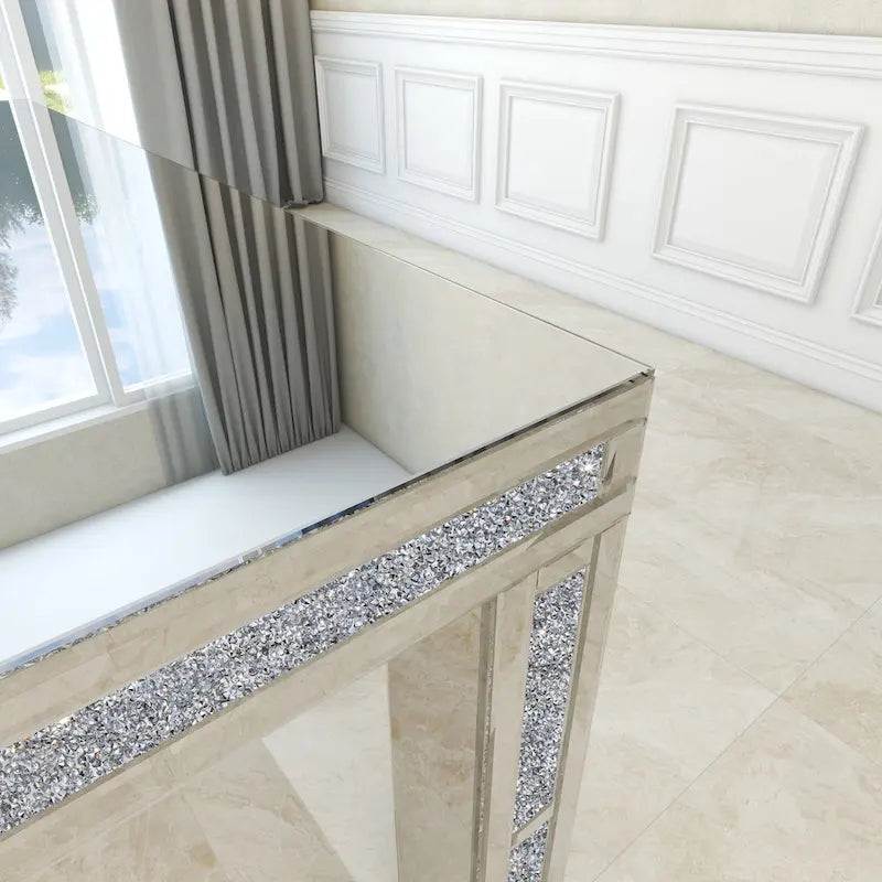 Table à manger rectangulaire avec plateau à effet diamant