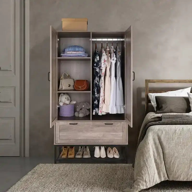 Armoire en bois gris - N/A