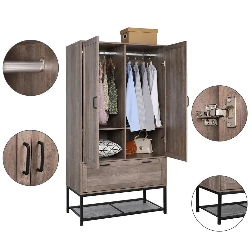 Armoire en bois gris - N/A