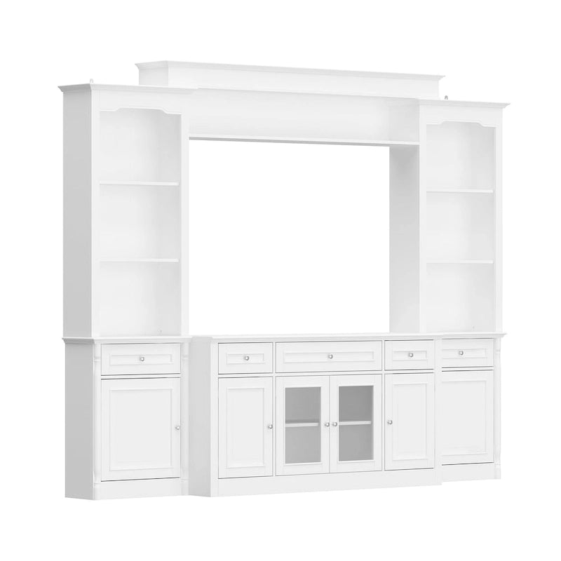 Étagères de grand centre de divertissement de 145 x 96,5 cm avec espace pour téléviseur