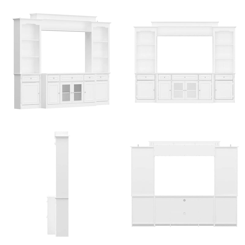Étagères de grand centre de divertissement de 145 x 96,5 cm avec espace pour téléviseur