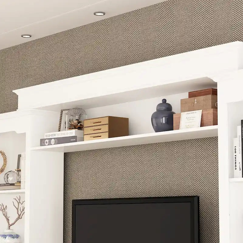 Étagères de grand centre de divertissement de 145 x 96,5 cm avec espace pour téléviseur