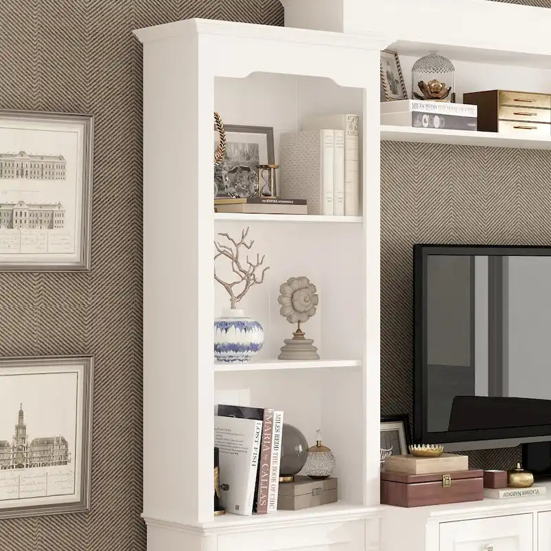 Étagères de grand centre de divertissement de 145 x 96,5 cm avec espace pour téléviseur