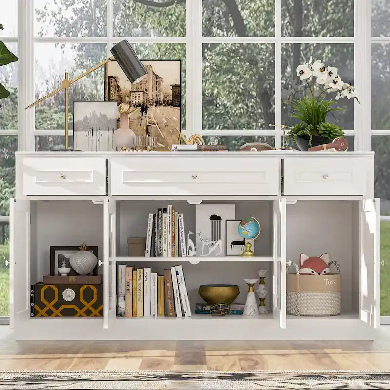 Étagères de grand centre de divertissement de 145 x 96,5 cm avec espace pour téléviseur