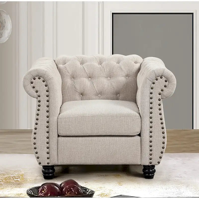Fauteuil Chesterfield capitonné Morden Fort